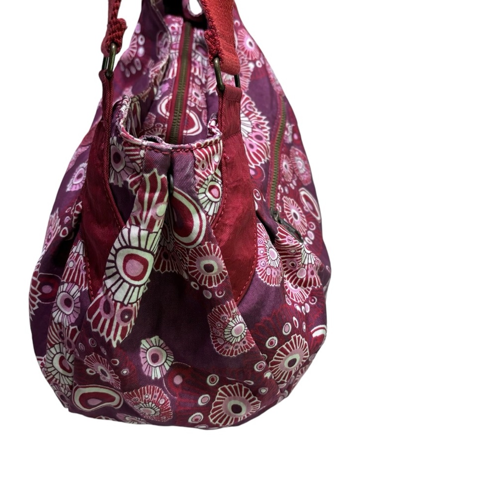 Kipling large Grapevine print travel clutch tote with monkey keychain - Picture 9 of 14